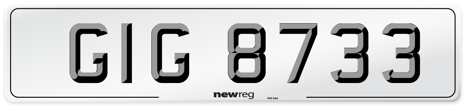 GIG 8733 Number Plate from New Reg